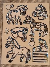 Sticker Aufkleber Pferde Regenbogen Weiß Originalbogen für Stickeralbum Sammeln