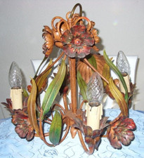 Florentiner Lampe Deckenlampe Wandlampe Hans Kögl Leuchte 4flammig mehrfarbig