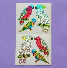 Stickeralbum Sticker Vintage 90er Jahre Hambly Glitzer Prismatic Vögel Kakadus 