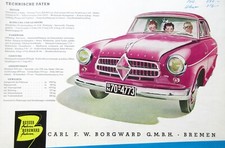 original BORGWARD Isabella Hansa 1500 Prospekt 1955 - frühe Version - deutsch
