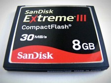 8GB Compact Flash Card Extreme III  30 MB/s ( 8 GB CF Karte ) SanDisk gebraucht