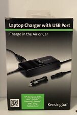 Kensington Laptop Charger with USB Port, Charge in the Air or Car