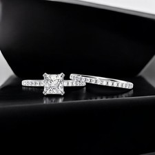 14k Weißgold Princess Cut