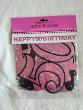 Buchstaben Banner 50-er Geburtstag Party Deko, Rosa, 2,13m, amscan, Girlande