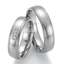 Titan Eheringe + Diamant + Garantie Trauring Antragsring Hochzeitsring + Gravur