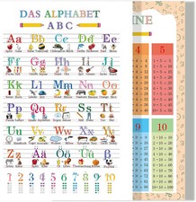 ABC Poster für Schulanfänger und Kinder+ 1x1, ABC Poster Für Kinder, DIN A1 84x6