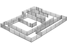 Kibri 38605 Maschendrahtzaun grau 280cm, Bausatz, Spur H0