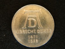 Nachlass-sehr gute Münze-5 DM-echt Silber-1971-D.-Albrecht Dürer-Rar