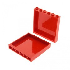 2x Lego Panele 1x6x5 rot Mauer