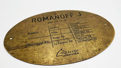 Romanoff messingschild gestüt - messingschild,