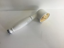 Handbrause Nostalgie Weiss/Gold (24 Karat), Brause, Brausekopf, Retro, "Elk"