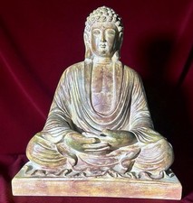 Holz / Buddha auf Sockel / Skulptur / Thailand / 1970 /