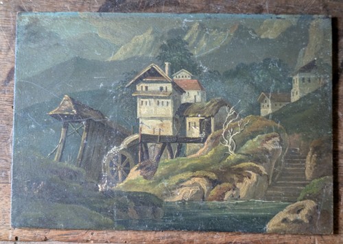 Romantisches ölbild mühle - romantisches,