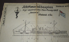 Alter Sundermann Schiffsmodellbauplan Passagierschiff Koolama 1/500 JHS 50/8/446
