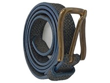 Liebeskind Leder Gürtel Herren M Blau Strukturmuster Schnalle Alltag