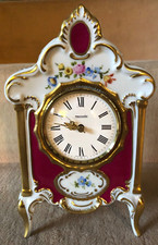 Porzellan Kaminuhr der Firma E. Lindner Kueps, Bavaria