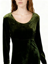 Seidesamt kleid mit moosgrün Farbe * Gr. S *