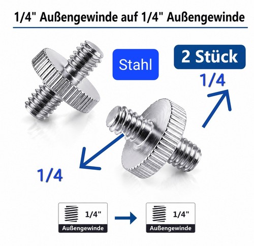 Schrauben adapter 4zoll - 2×schrauben, adapter-1/4zoll