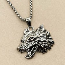 Halskette mit Wolf Anhänger