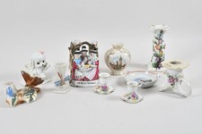 N92V85- Konvolut Porzellan ua Vasen Kerzenleuchter ua Blumendekor 