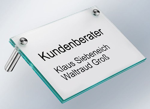 Tischaufsteller floatglas - floatglas, 45°