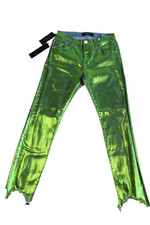 Replay Vivy Jeans 80`s Look grün lackiert Damen Slim Power Stretch Denim W27 L30