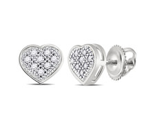 10K Weißgold Diamant Herz