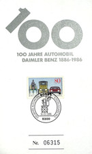 Ersttagsbrief „100 Jahre Automobil Daimler Benz 1886–1986“ – Top Zustand!