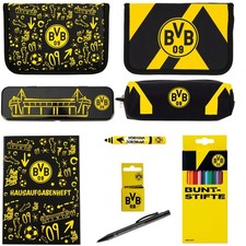 Borussia Dortmund Buntstifte Anspitzer Geodreieck Faulenzer Etui Schule Büro BVB