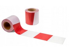 Warnband 85mm Absperrband Flatterband Ohne Kleber Trassenband Rot Weiß