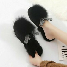 Damen Fell Hausschuhe