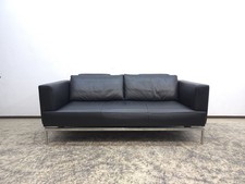 FSM Easy Sofa Schwarz Zweisitzer groß Designersofa Ledersofa Couch Daybed Top