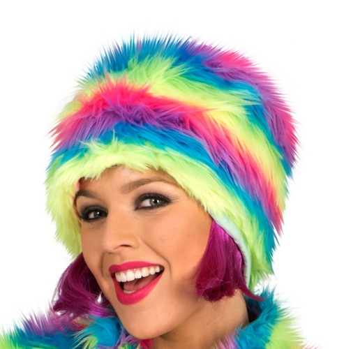 Plüschmütze regenbogen - plüschmütze,