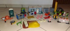 Playmobil Baustelle Baucontainer Minibagger Gabelstapler viel Zubehör