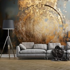 Fototapete Mandala Rost Betonwand Modern Wohnzimmer VLIES TAPETE XXL + KLEISTER