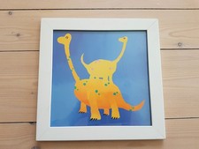 Ikea Smarr Dino Bild Druck blau gelb Dinosaurier Kinderzimmer