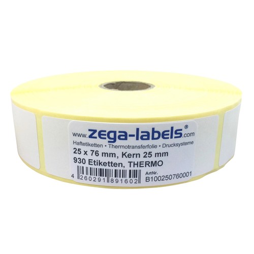 Thermo etiketten rolle 25 x - rolle,