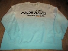 schöner Männer Langarm Pullover Sweatshirt weiß türkis CAMP DAVID Gr. 4XL TOP