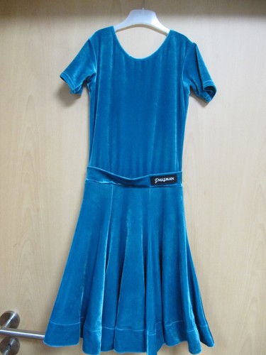 Tanzkleid latein mädchen blau - tanzkleid,