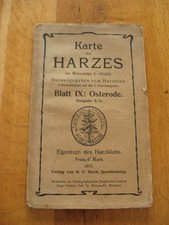 alte Harzklub Karte des Harzes