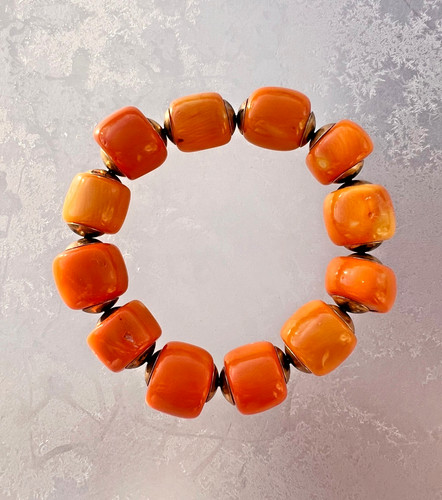 Elastisches armband orange - elastisches,