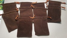 9x braune Samtbeutel Samt Beutel  Schmuck  Geschenk Säckchen 7x9cm