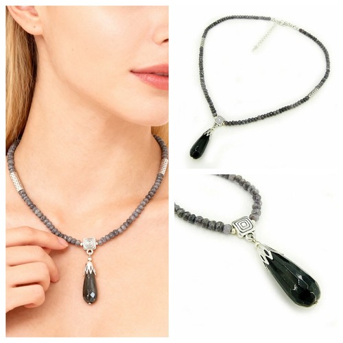 Rauchquarz halskette kette mit - rauchquarz,