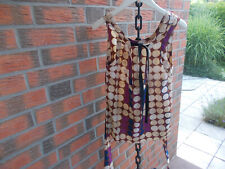 Marni at H&M Top,,100 % Seide,Punkte,rückenfrei,Gr.36,gelb-creme-violett-blau