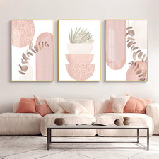 3Er Abstrakt Poster Set, Rosa