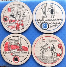 4 verschiedene alte Bierdeckel
