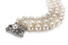 Armband mit Akoya Perlen + Rubine 750 Weißgold [BRORS 14291]