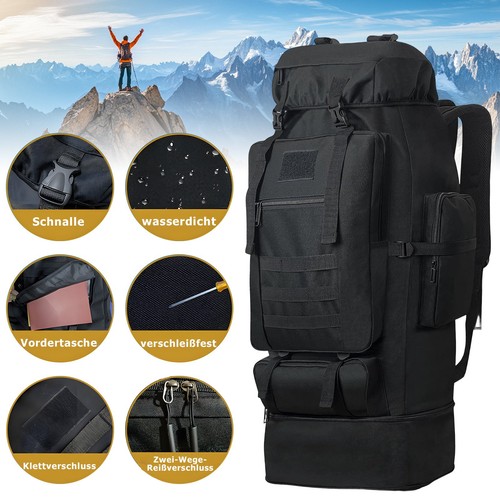 100l trekkingrucksack schwarz - 100l,