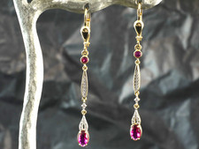 585 Gold Ohrringe mit  Rubinen