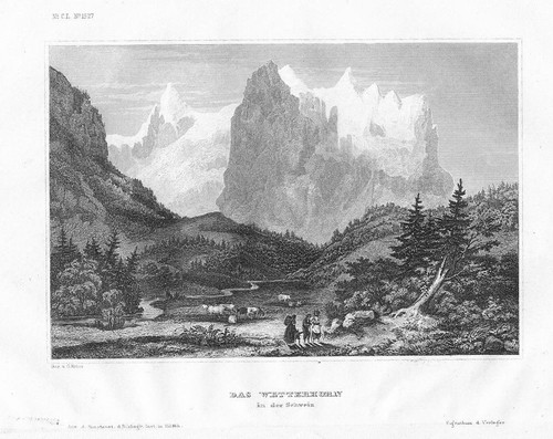 1850 wetterhorn berg berner - 1850,